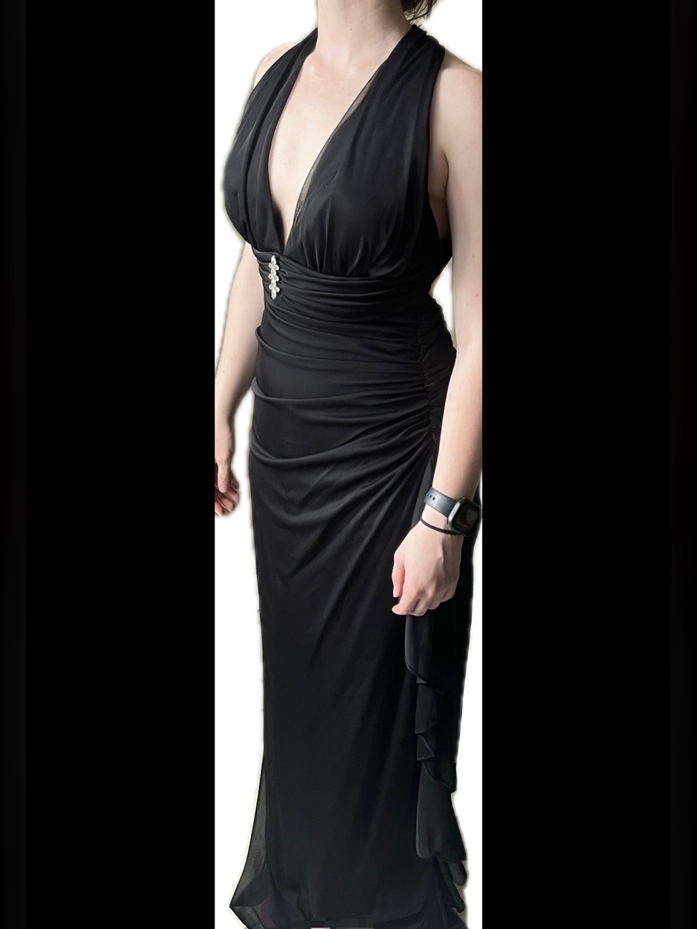 Betsy and Adam Evening Side Ruffle Dress aprox Size 4